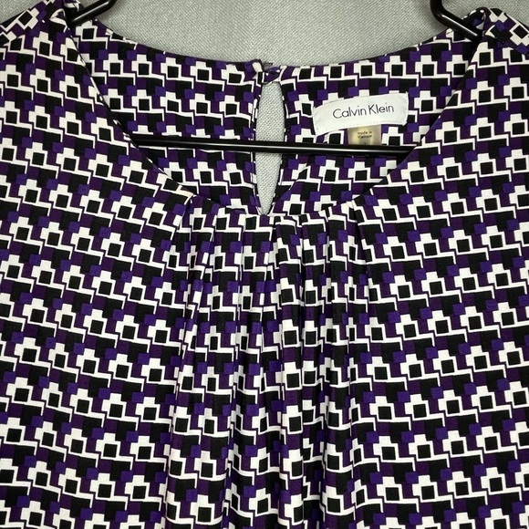 Calvin Klein purple stretch sleeveless tank-top blouse - Picture 4 of 6